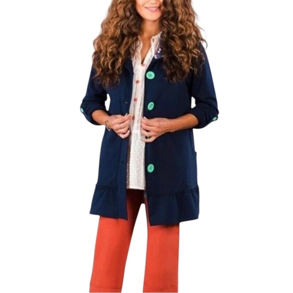 Matilda Jane A Million Little Things Cotton Blend Pockets Zipper Button Jacket L - Picture 8 of 16